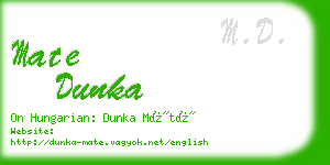 mate dunka business card